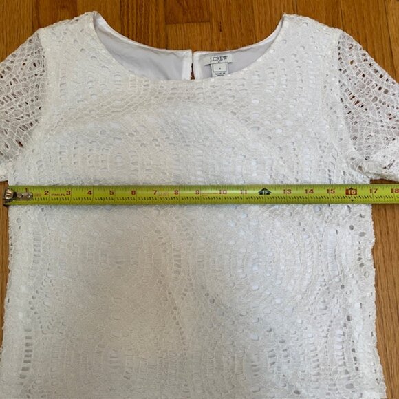J Crew Factory off white short sleeve Lace overlay top size 2 - Picture 5 of 6